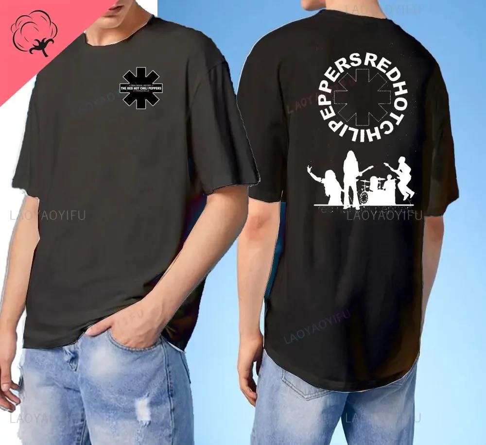 Nuovo Arrivo 2024 Red Hot Chili Uomo T-Shirt Peppers Uomo T-Shirt Stampate su Doppio Lato Alta Qualità Manica Corta Maglietta Top Harajuku
