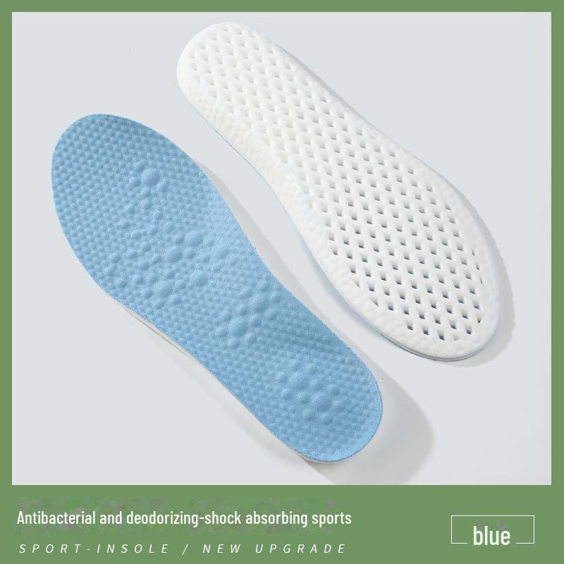 

Антибактериальные спортивные стельки с мятой и полынью класса 7А — высокоэластичные, амортизирующие, дышащие, отводящие пот, комфортные 35-36 синий
