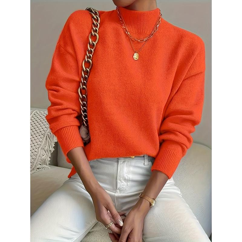 P17511 Semi-High Neck Knit Sweater