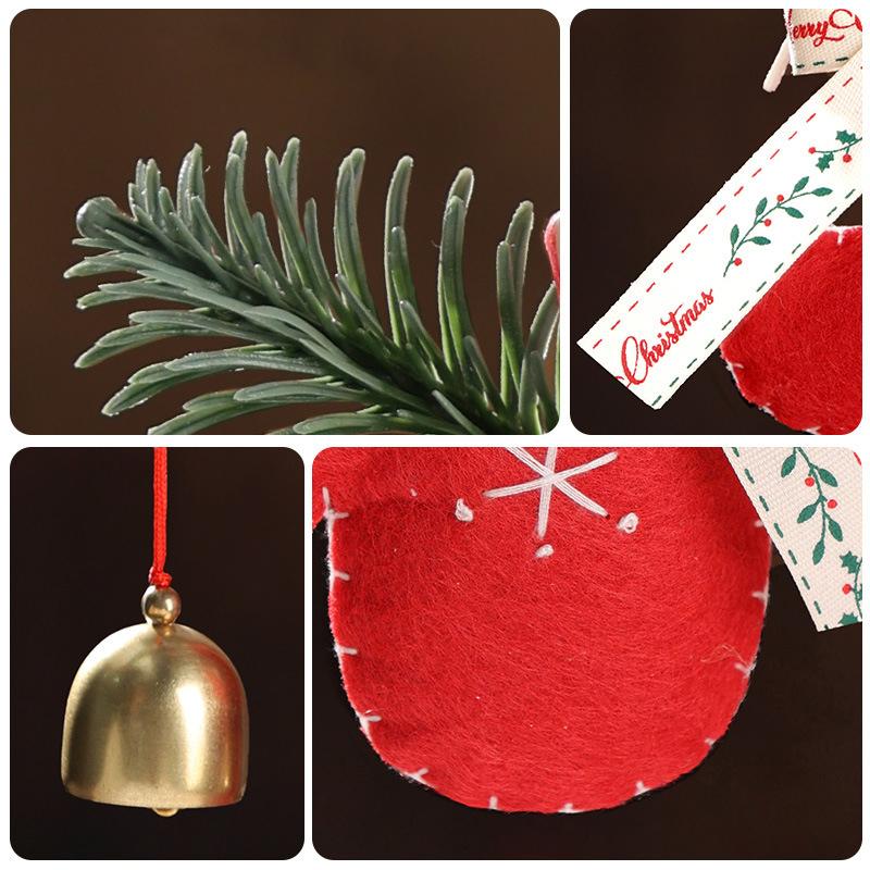 Christmas Decorations Red Xmas Bell Christmas Tree Hanging Ornaments Cute Bow Doorbell  New Year Party Supplies Gifts Navidad