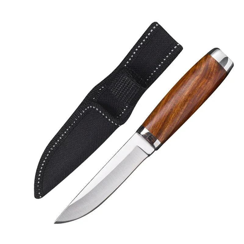 

1 острый фруктовый нож из нержавеющей стали с деревянной ручкой, многоцелевой карманный нож для барбекю для семьи и барбекю