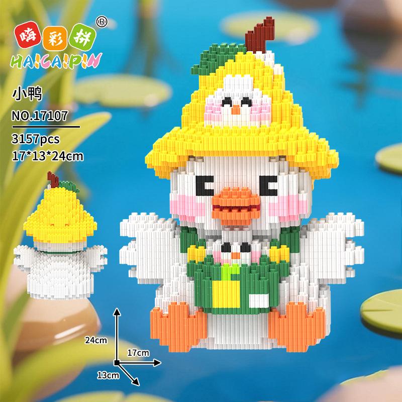 Kawaii Animal Building Block Colorful Fox Duck Chick Dog Rabbit Model Cartoon Capybara Assembled Brick Toy for Kid Birthday Gift