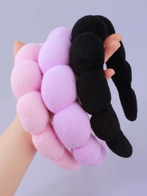 3Pcs Wash Face Headband for Women Sponge Headbands Wrist Strap Makeup Bubble Soft Hairband Girls Hair Accessories Headwear