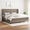 Vidaxl Letto Continentale Con Materasso, Taupe, Tessuto, 200X200 Cm
