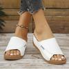 Summer Soft Platform Slippers Women 2025 Fashion Peep Toe Wedges Flip Flops Woman Light Med Heel Non-Slip Beach Shoes Slides