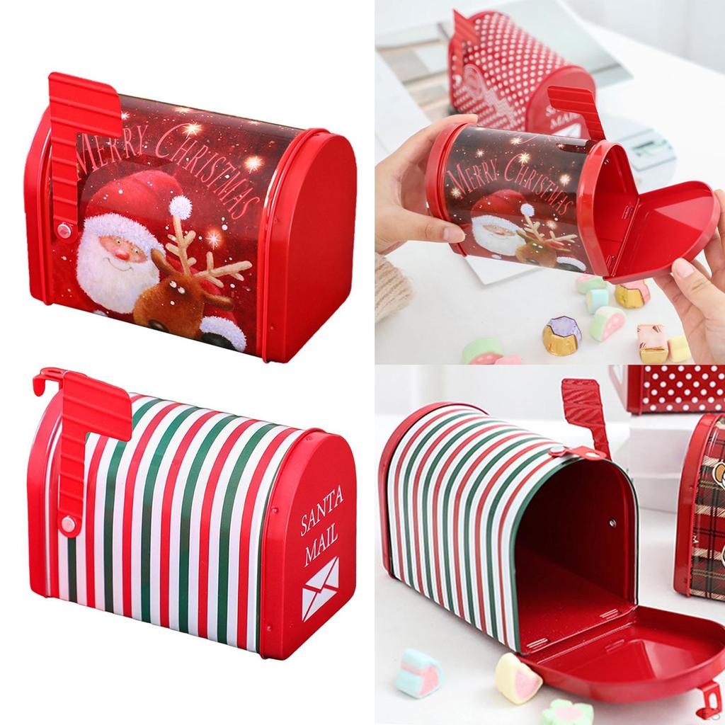 Gift Box Decorative Iron Creative Packaging Christmas Cookie Jar for Party Supplies Great Kids Gifts