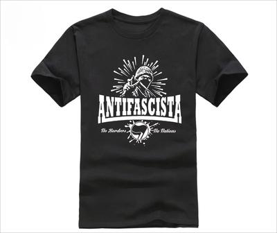 2025 New Mens Cool ShortSleeve TShirt Antifascista No Borders No Nations Creative Comfortable Soft and of High Quality