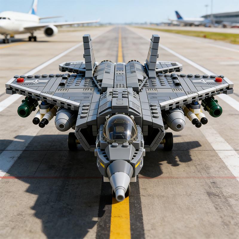 Army Brick Playset J35 Fighter Jet Brick Playset Scale Ratio Model Aircraft DIY Childrens DIY Assembly Toys  Playsets Christmas Holiday Gift Present