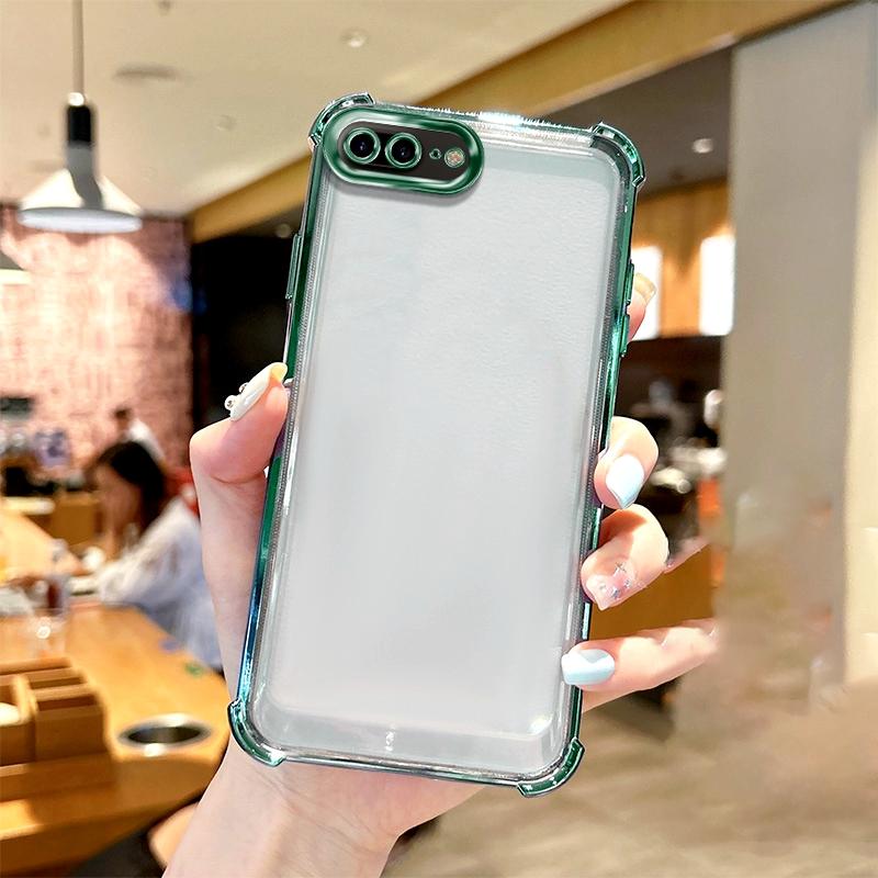 

Airbag Shookproof Lens Case For Apple iPhone 17 Pro Max Air 7 8 Plus 6 6S SE 2020 Plating Silicone Back Clear Cover iPhone Air зелений