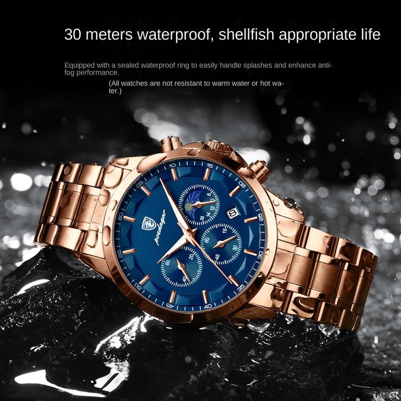 Top Brand New Sports Men's Watch Multifunctional Waterproof Quartz Calendar Luminous Wrist Watch