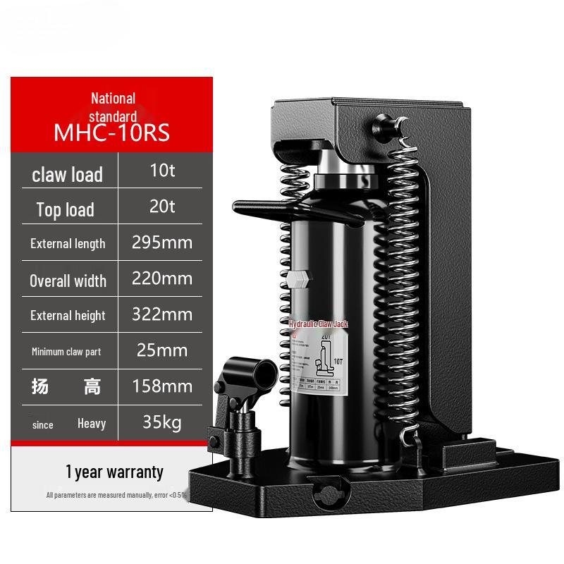 Heavy-Duty Hydraulic Claw Jack with Duckbill Lift, 5/10 Ton Capacity, Up To 30 Tons