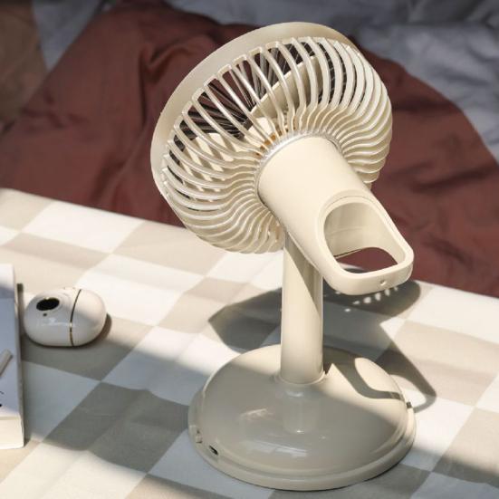 Mini Ventilador Portátil com Cabeça Inclinável de 90 Graus Ventilador de Mesa Recarregável para Casa Escritório Viagem 3 Velocidades Ajustáveis Baixo Ruído Tampa Removível