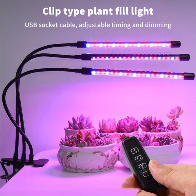 USB LED Plant Lamp Full Spectrum 3 Timer Setting 24W for Home Office Indoor Garden Desk Flowering Plants