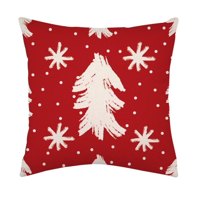 Christmas Pillow Cover Linen Single-sided Holiday Party Christmas Pillow