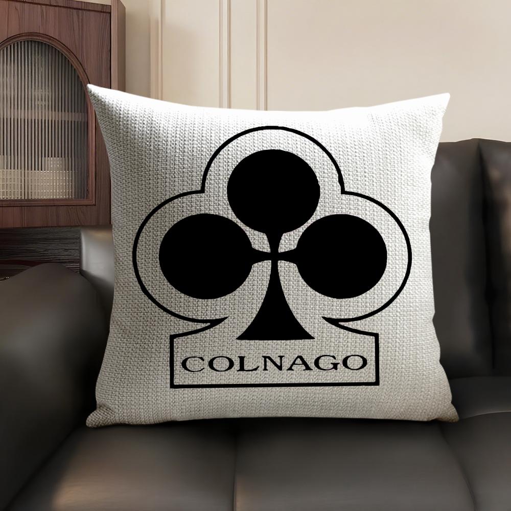 Racing C-Colnago Bicycle Logo Cushion Cover Summer Linen Organic Fabric Double-Sided Printing Sofa Pillow Case Home Decor