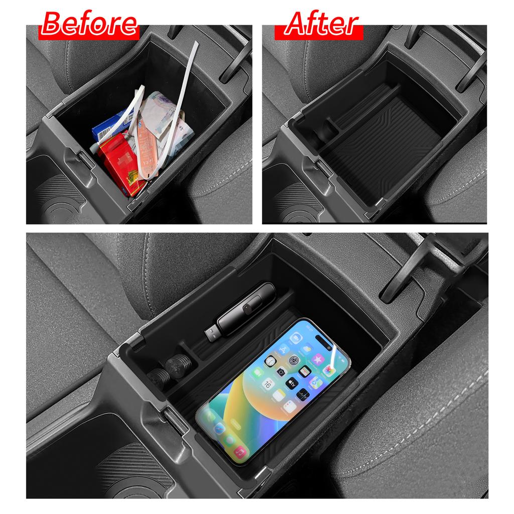 Armrest Storage Box for Kia K4 2025 (US Version only) Car Center Console Tray Organizers Accessories Stowing Tidying ABS Black