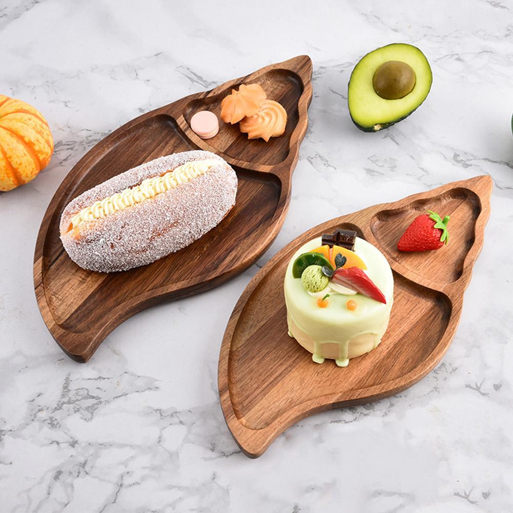 Natural Acacia Wood Serving Platters Charcuterie Boards Wooden Food Trays Rustic Style for Home Dining Kitchen