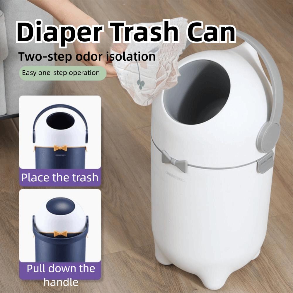 Large Capacity Diaper Trash Can with Lid Simple Trash Bin Portable Waste Can  Household