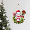 Holiday Decorations for Home Wooden Christmas Hanging Pendant, Snowman/Santa Claus/Gnome Ornament with Natural Wood Accents Hemp Rope Indoor