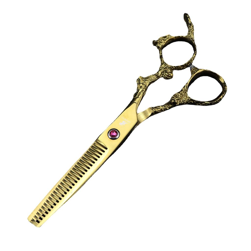 6.0 Inch, Golden Dragon Handle, Hair Scissors, Hair Scissors, Flat Scissors, Bangs Scissors, Tooth Scissors, Thin