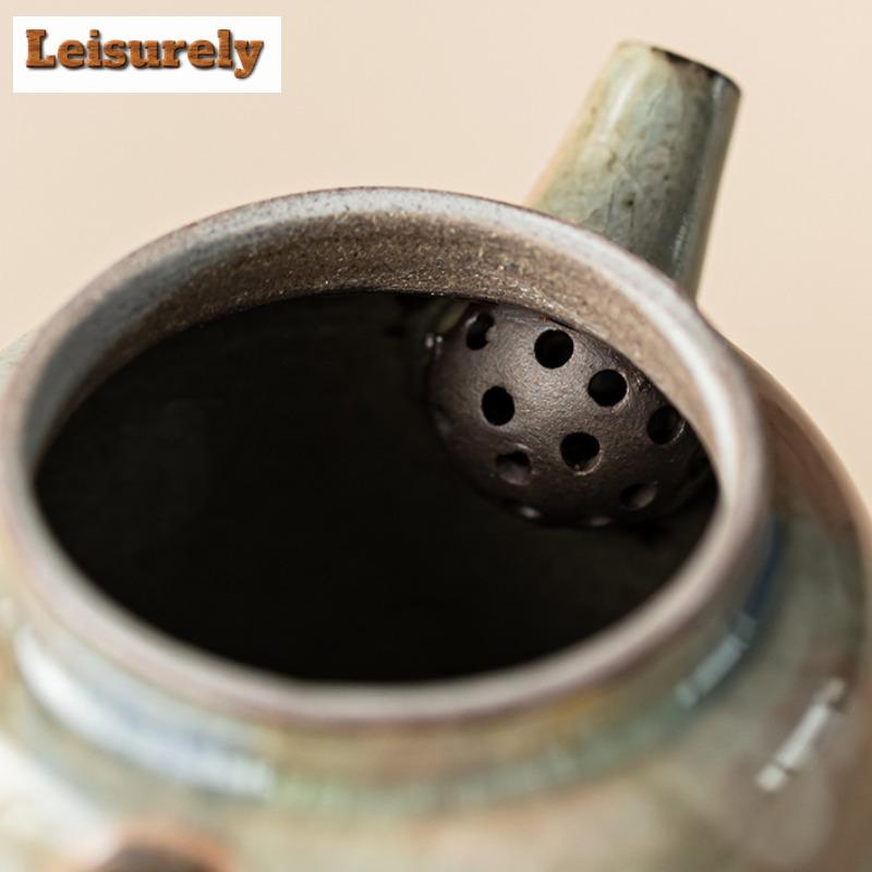 Handmålad Kamomill Keramisk Tekanna Estetisk Isprickig Glasyr Te-infuseringskanna Tekanna Med Sil Te-set Gåvor