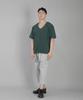 Seinteukeulu V-Neck Plain Short Sleeve T-Shirt Bvs-823 Dark Green