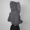 Gotické tmavé streetwearové mikiny s kapucňou, golier z umelej kožušiny, bundy s kapucňou na dvojitý zips, dámske ležérne vreckové gotické bundy Y2K Grunge jesenný kardigán