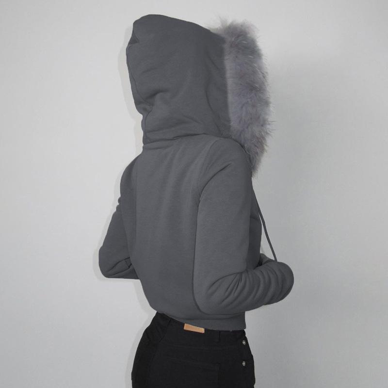 Gotické tmavé streetwearové mikiny s kapucňou, golier z umelej kožušiny, bundy s kapucňou na dvojitý zips, dámske ležérne vreckové gotické bundy Y2K Grunge jesenný kardigán