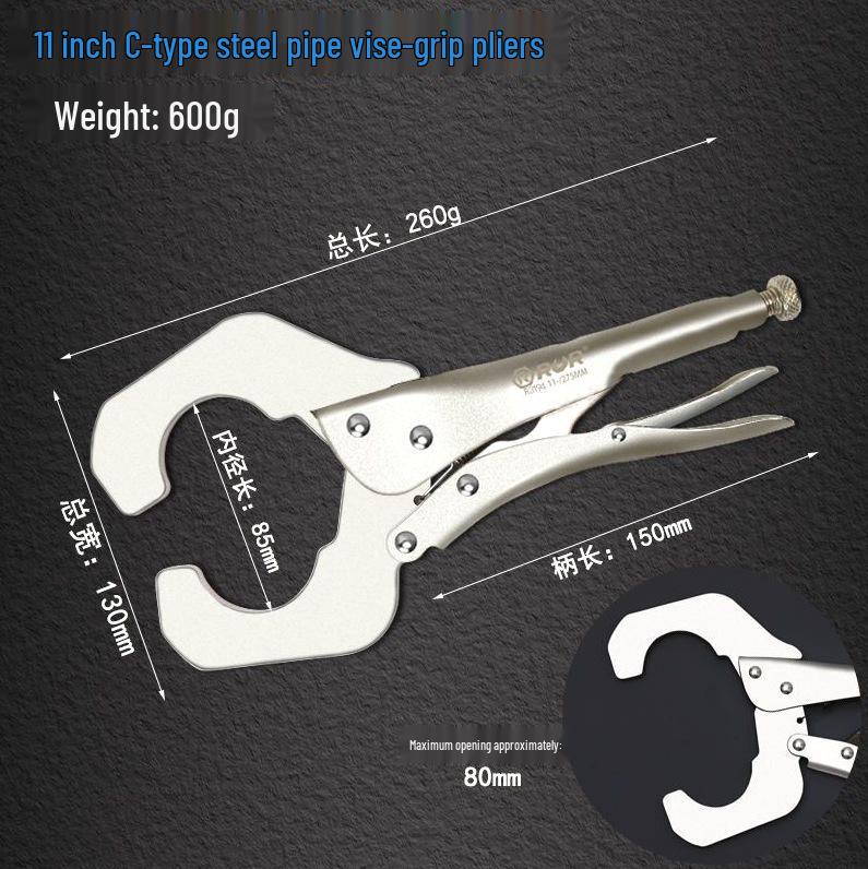 German Industrial High-Leverage Pliers & Heavy-Duty C-Clamp for Wood