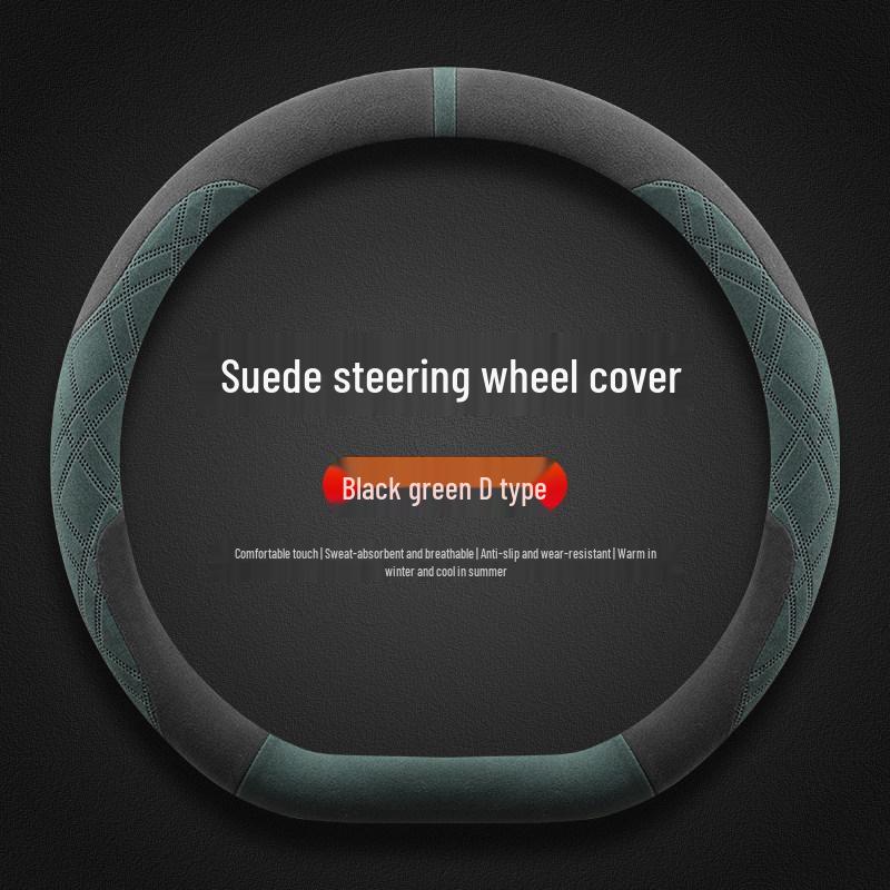 Ultra-Thin Non-Slip Suede Steering Wheel Cover, Fits 25/26 Mercedes-Benz EQE, Winter-Ready