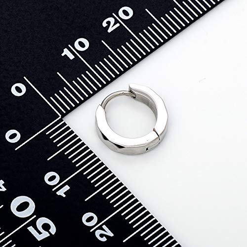 LION HEART Men's Single Hoop Earrings, Stainless Steel, Hypoallergenic, Silver Color, Perfect for Boyfriends, Simple Design