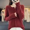 QingHe Kaschmir Damen 30% Kaschmir Cardigan - Weicher & Warmer Wollmischungs Pullover