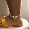 Women Simple Alloy Handmade Foot Chain National Style Adjustable Shell Design Anklet