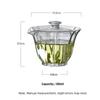 High Temperature Resistant Glass Tea Tureen with Strainer Hole, Hand Gripping Bowl, Household Kung Fu Teaware Accessories, 180ml