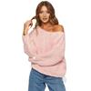Maglione da Donna Girocollo Manica Lunga Lavorato a Maglia Top Monocolore Allacciatura Fiocco Vestibilità Comoda Vestibilità Maglieria Elastica