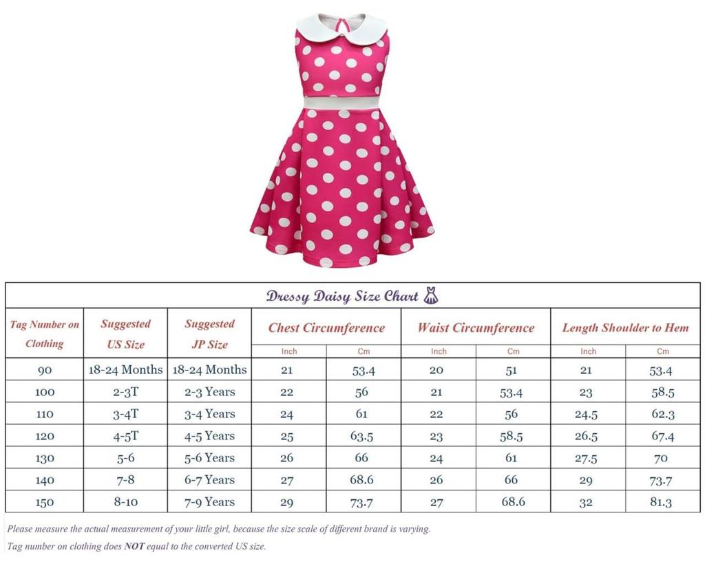 Baby Girls Polka Dot Fancy Dress Halloween Costume Birthday Party Outfit with Mouse Ears Hair Hoop Hot Pink Age [Dressy Daisy] 3-4