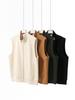 Autumn Heavyweight 380g Cotton Casual Sleeveless Hoodie Vest - Trendy Solid Color Outerwear