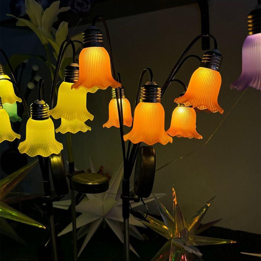 Bellflower Flower Flowers Solar Garden Light Realistic Solar Artificial Flower Light Outdoor