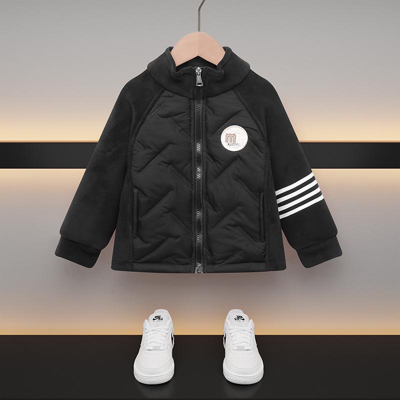 Children's Autumn/Winter School Uniform: Padded Jacket with Velvet Top for Boys & Girls - Warm Cotton Clothing for Medium & Older Kids.