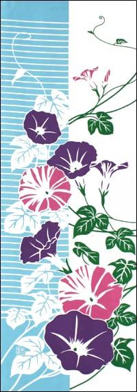 Dyeing Anbo Hand Towel Glory In Full Authentic Dyed Cotton Made In 35cm X 100cm "Morning Bloom, Cool" 100% Tokuoka, Japan,