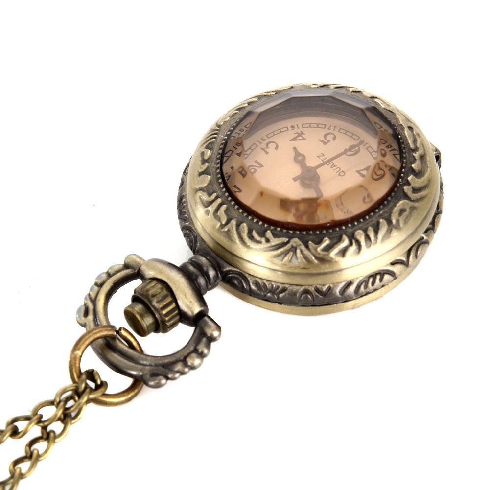Fashion Vintage Style Pocket Watch Alloy Glass Dome Necklace Pendant Chain Clock Pocket Watch For Men Women Perfect Gift