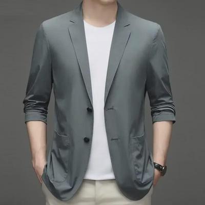 Chaqueta Ultrafina de Seda de Hielo para Hombre 2024 - Blazer Casual Ligero para Primavera/Verano