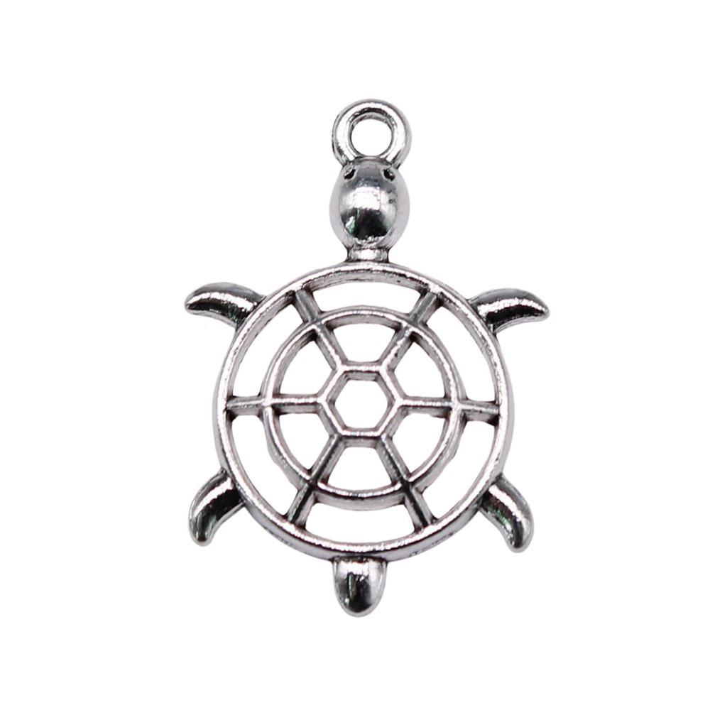 Turtle Charms Antique Bronze Silver Pendants For Animal Themed Jewelry Making