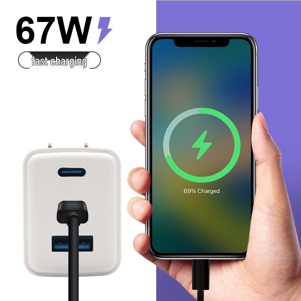 67W Multi-port GaN Charger for Apple, Huawei, Xiaomi - A+C Ports