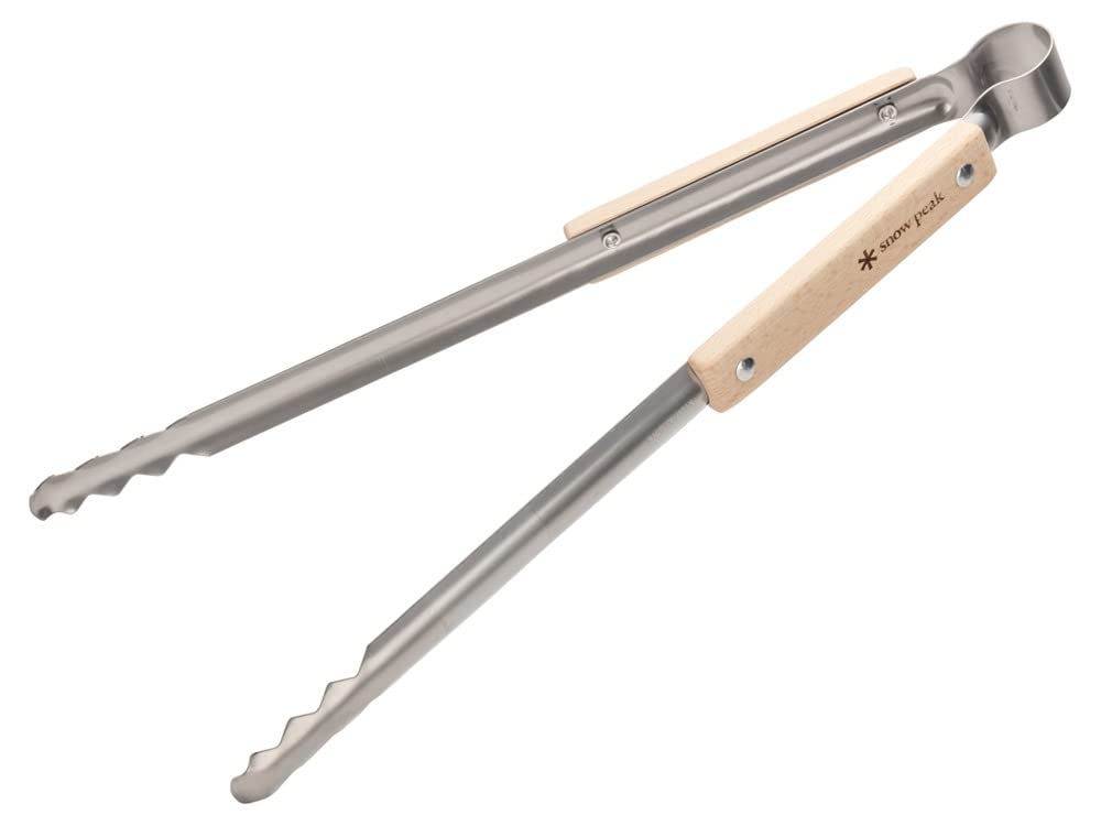 Snow Peak Fire Steel Tongs, Body/Stainless Grip/Beech Wood, N-020
