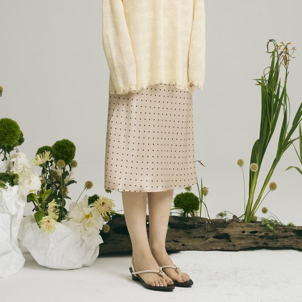 Riat Lace Waist Polka Dot Skirt
