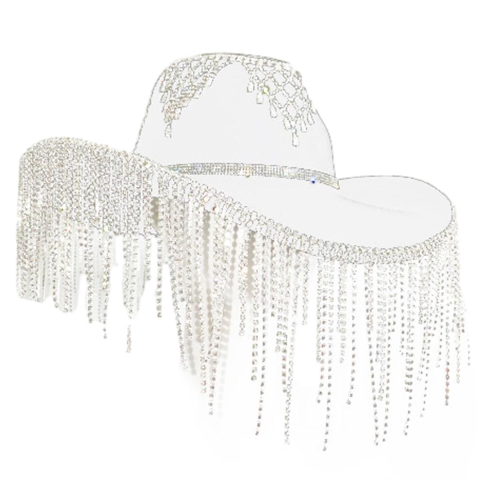 Rhinestones Cowgirl Hat for Women Teens Girls Carnivals Party Hat Lady Bachelorette Party Headgear Photography Accessory