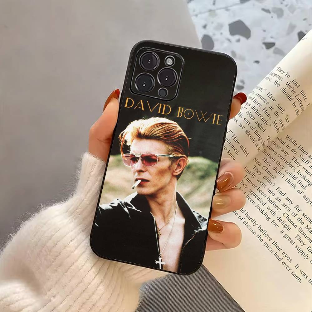 Rock D-David B-Bowie-es Singer Phone Case For iPhone 17,16,15,14,13,12,11 Plus,Pro Max,XS,Soft Silicone Black Cover