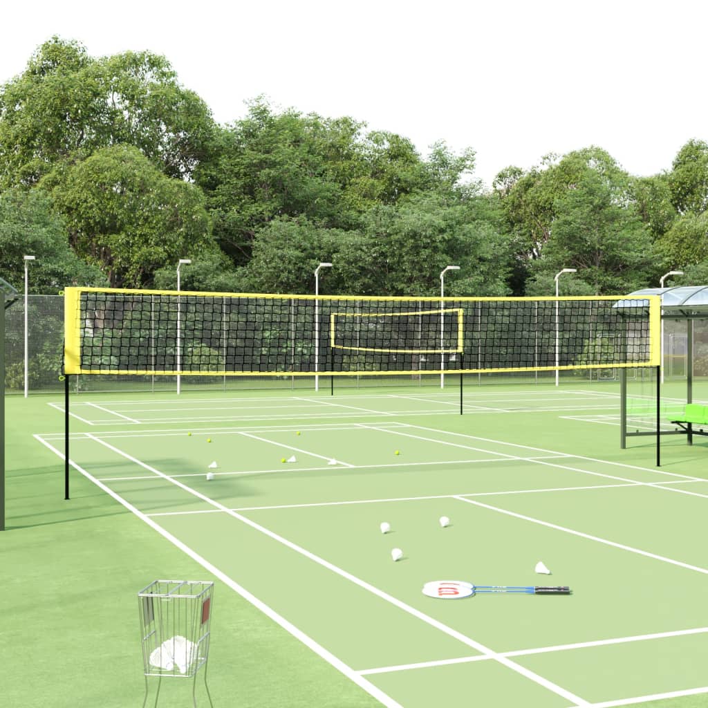 Badminton Net Yellow and Black 600 X 155 Cm PE Fabric