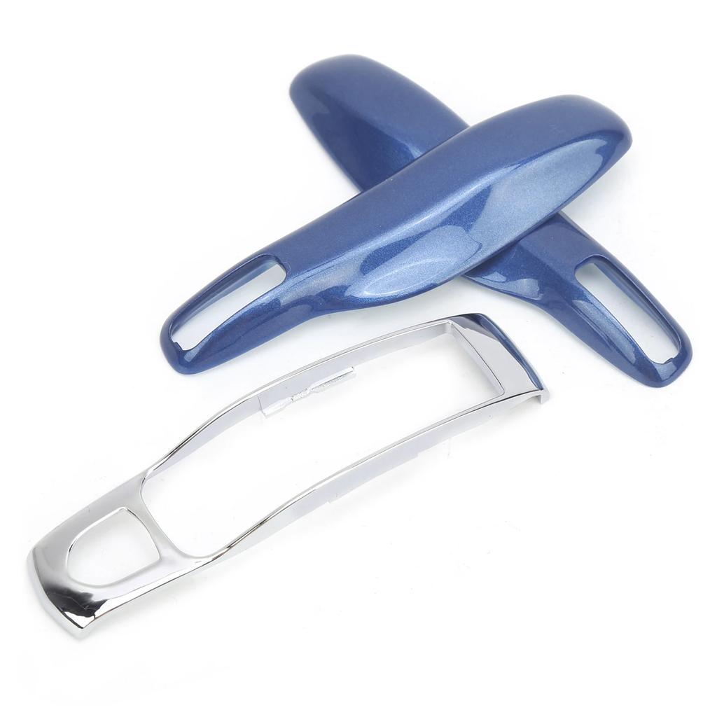Car Remote Key Fob Case Trim Protective Cover Fit For Porsche 911/Panamera Macan Boxster(Blue Silver )